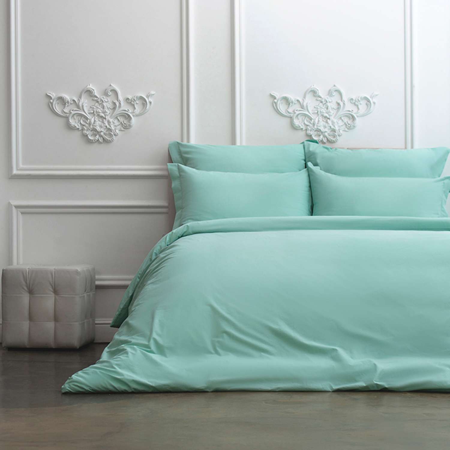 Комплект постельного белья SONNO by Julia Vysotskaya 2-спальный цвет Зимняя мята - фото 6