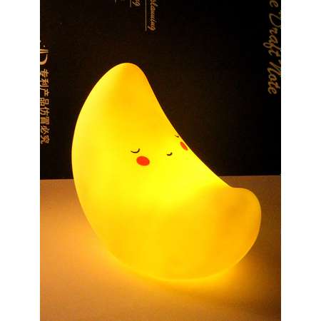 Лампа настольная светодиодная LATS ночник детский месяц желтый