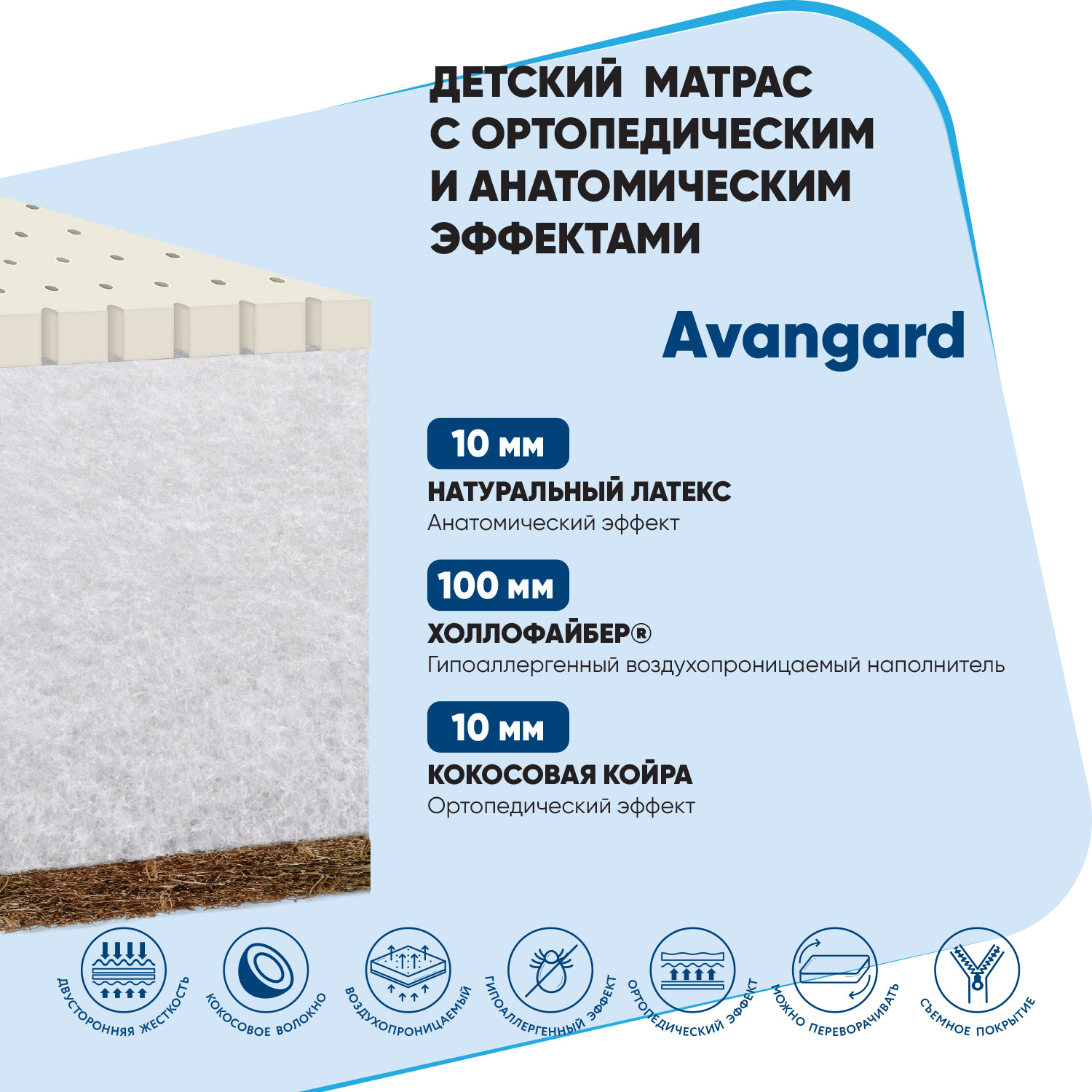 Матрац в кроватку Baby Elite Avangard 120*60*12 AVА - фото 3