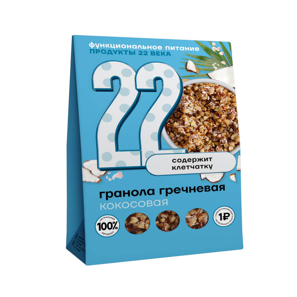 Гранола гречневая Продукты 22 века кокосовая - фото 1