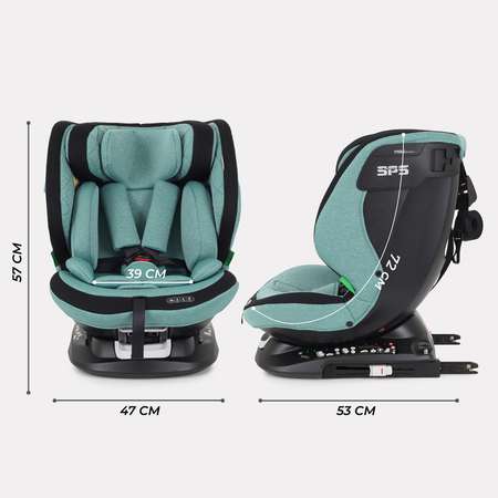 Автокресло с поворотной базой MOWbaby Motion isofix Green 40-150см