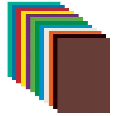 Картон цветной Пифагор формата А4 для творчества и оформления немелованный