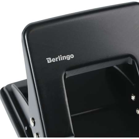Дырокол Berlingo Universal 20л металлический черный с линейкой