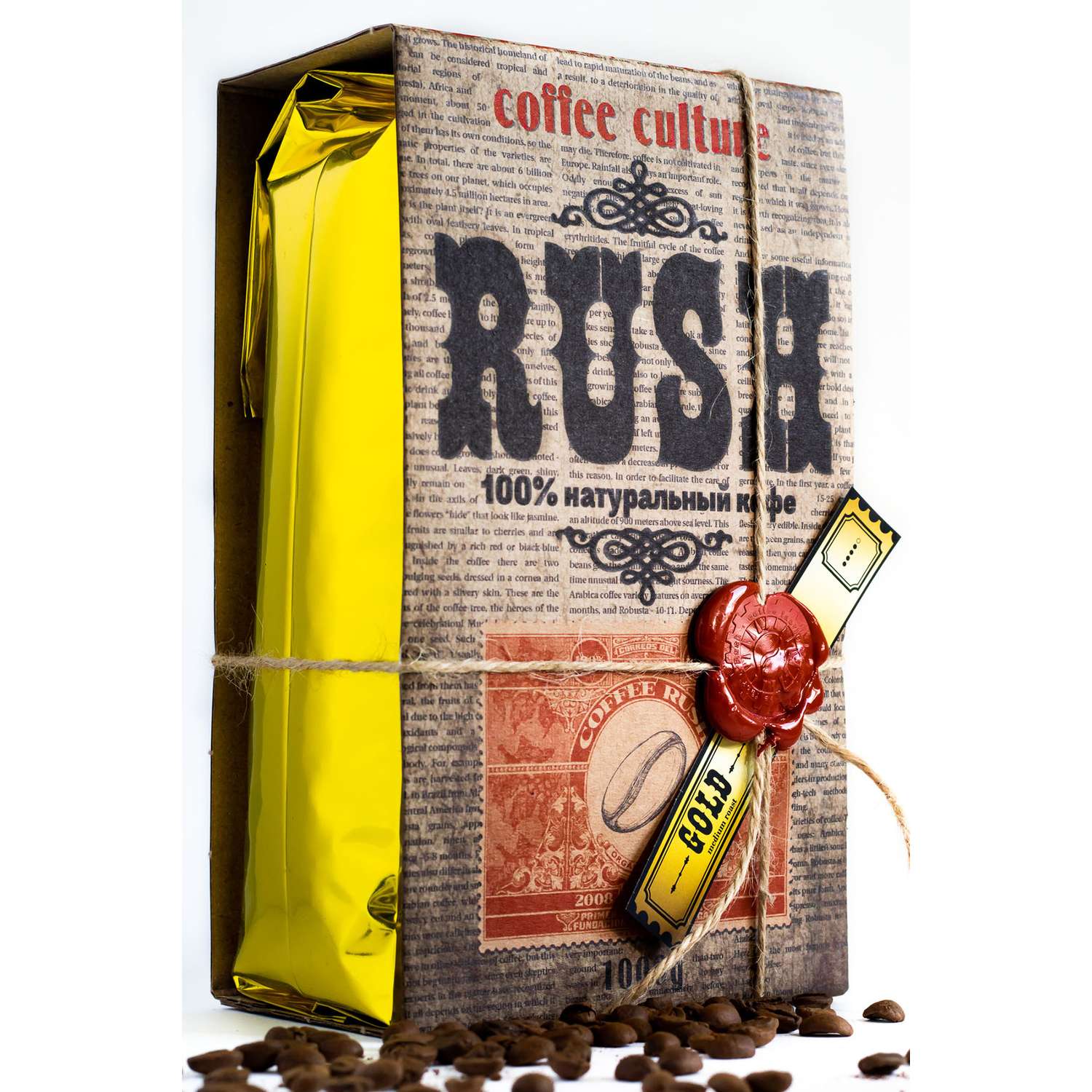 Кофе зерновой Coffee RUSH 1кг Gold Арабика 100 % - фото 1