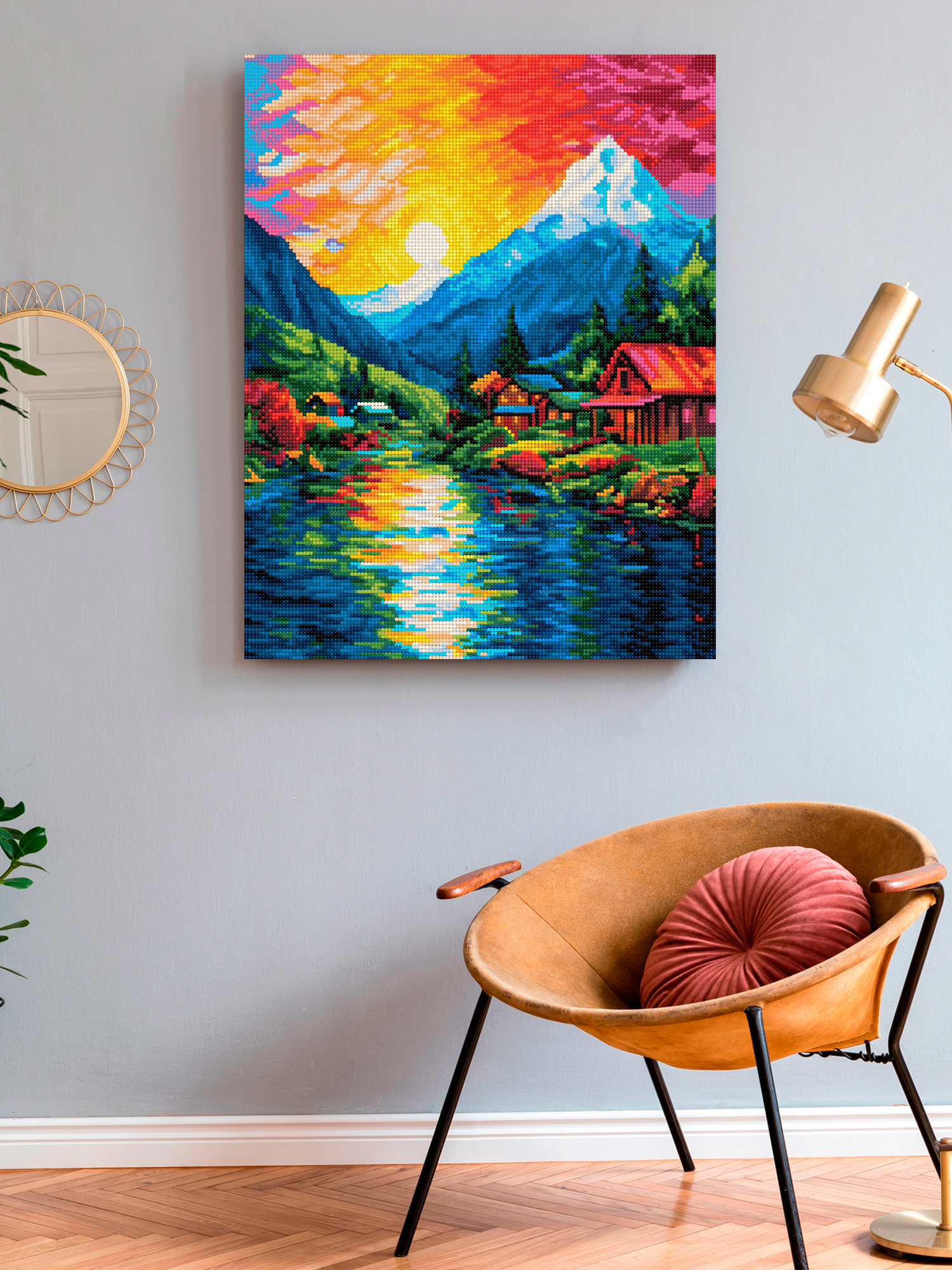 Алмазная мозаика Art on Canvas холст на подрамнике 40х50 см Красочный пейзаж - фото 3