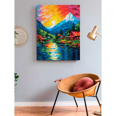 Алмазная мозаика Art on Canvas холст на подрамнике 40х50 см Красочный пейзаж