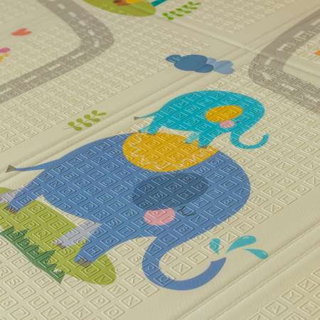 Детский коврик MIKMEL ECO складной игровой двусторонний Котики/Дороги MCH-FM-30