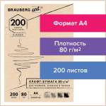 Крафт-бумага Brauberg для графики эскизов печати Art Classic А4 200л