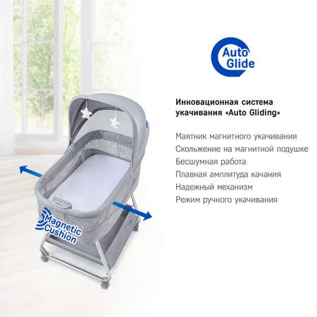 Колыбель-кроватка SIMPLICITY GL4060 Auto romby grey