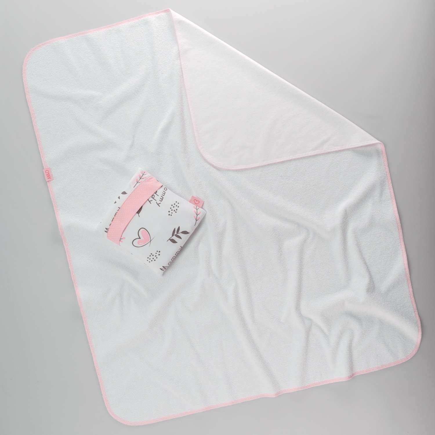 Клеенка-пеленка многоразовая Mrs.Stretch Mr.Jersy непромокаемая цвет белый-розовый 60х80 см - фото 7