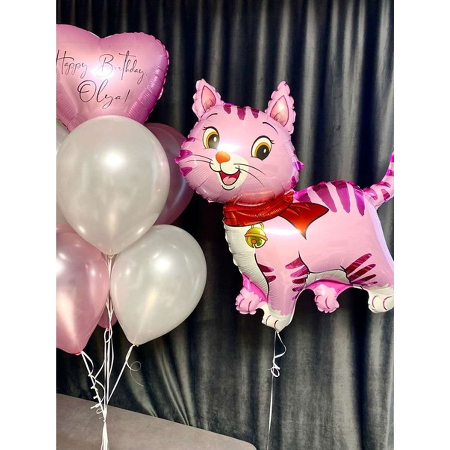 Воздушный шар Flexmetal фигура Кошечка розовая 93 см - фото 6