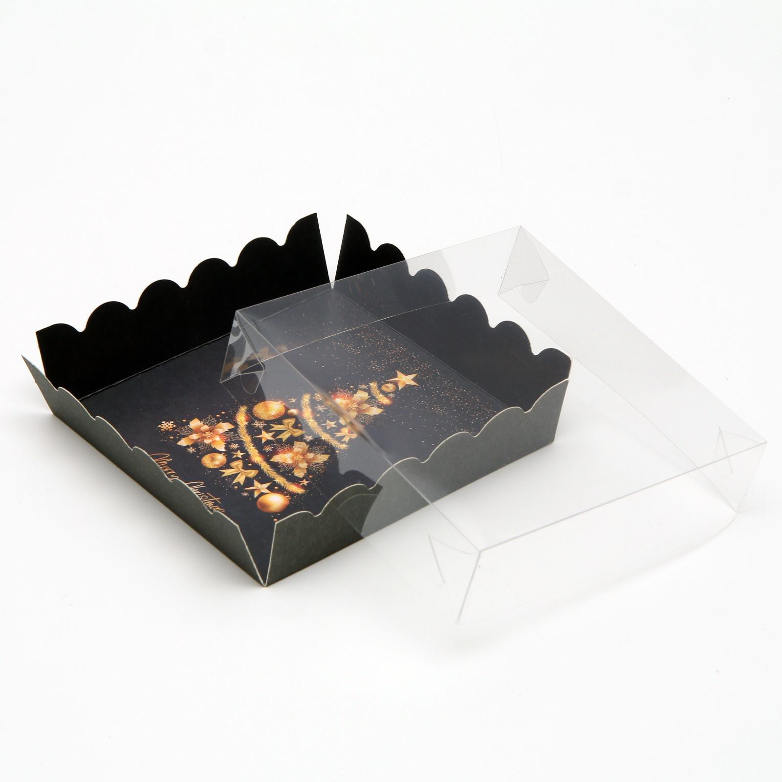 Коробочка Sima-Land для печенья«Ёлка желаний» 12×12×3 см. 1 шт. - фото 2