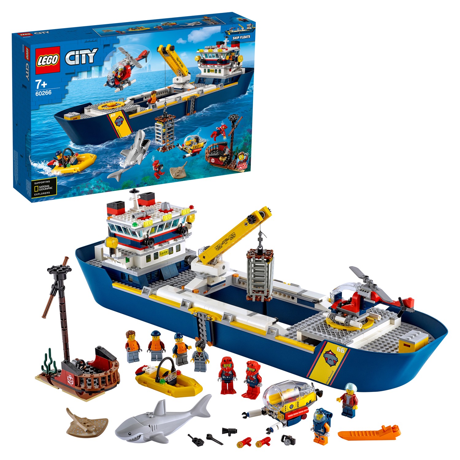 Конструктор LEGO City Исследовательское судно 60266 купить по цене 12499 ₽  в интернет-магазине Детский мир