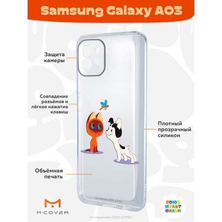 Силиконовый чехол Mcover для смартфона Samsung Galaxy A03 Союзмультфильм Погоня за стрекозой