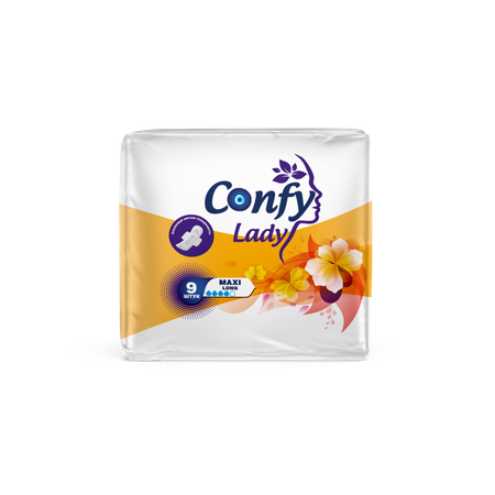 Прокладки CONFY Гигиенические женские Confy Lady MAXI LONG 9 шт