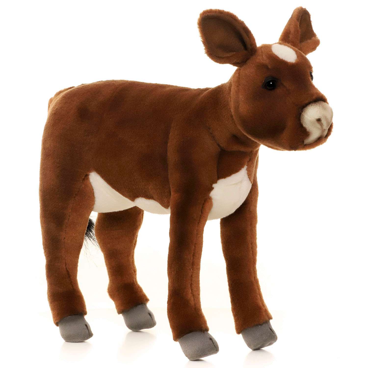 Реалистичная мягкая игрушка HANSA Бык телёнок коричневый 34 см - фото 12