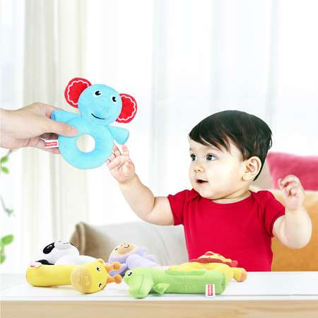 Погремушка-колечко FISHER PRICE Слоненок развивающая мягкая игрушка для детей 0+