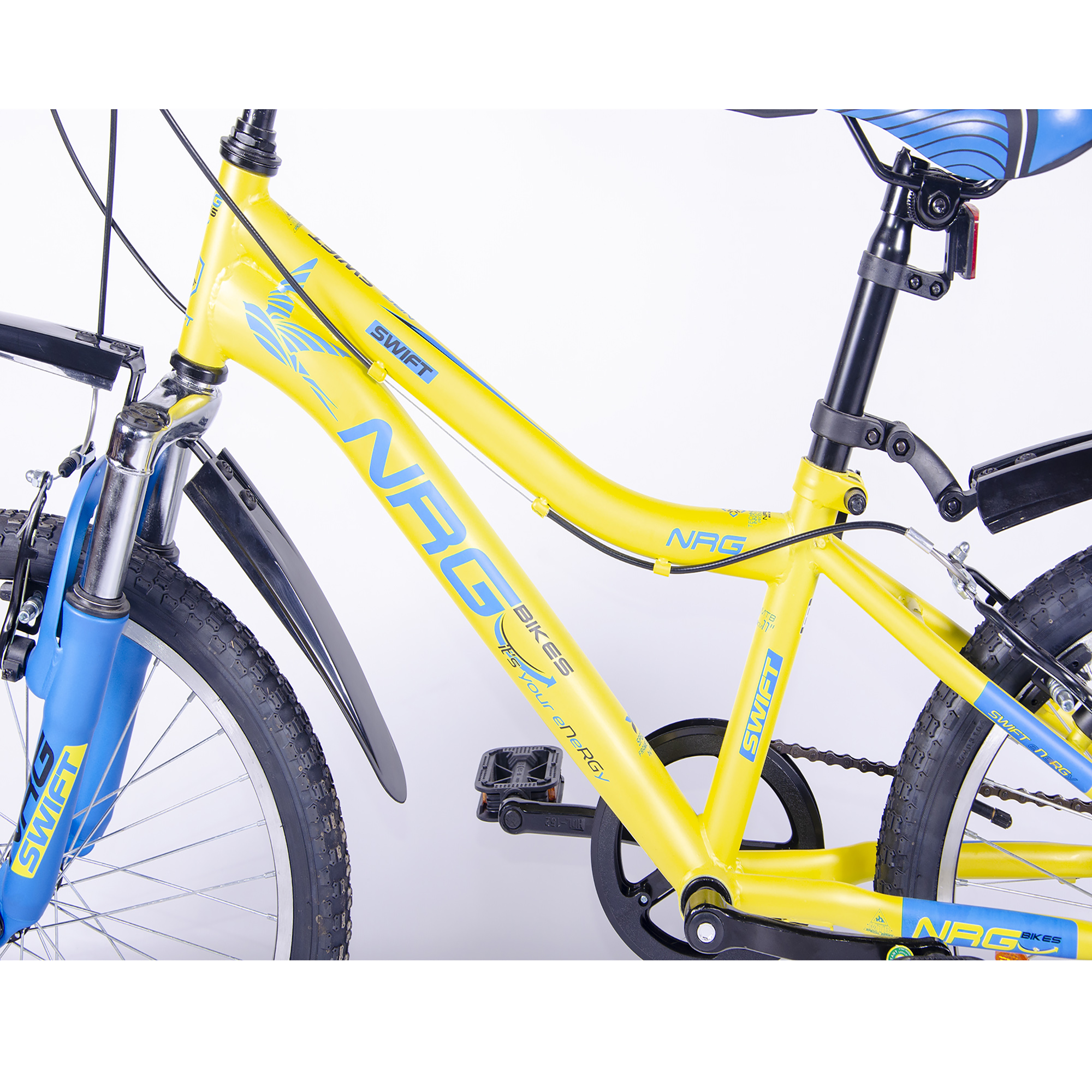 Велосипед NRG BIKES SWIFT 20 lemon-blue-black - фото 4