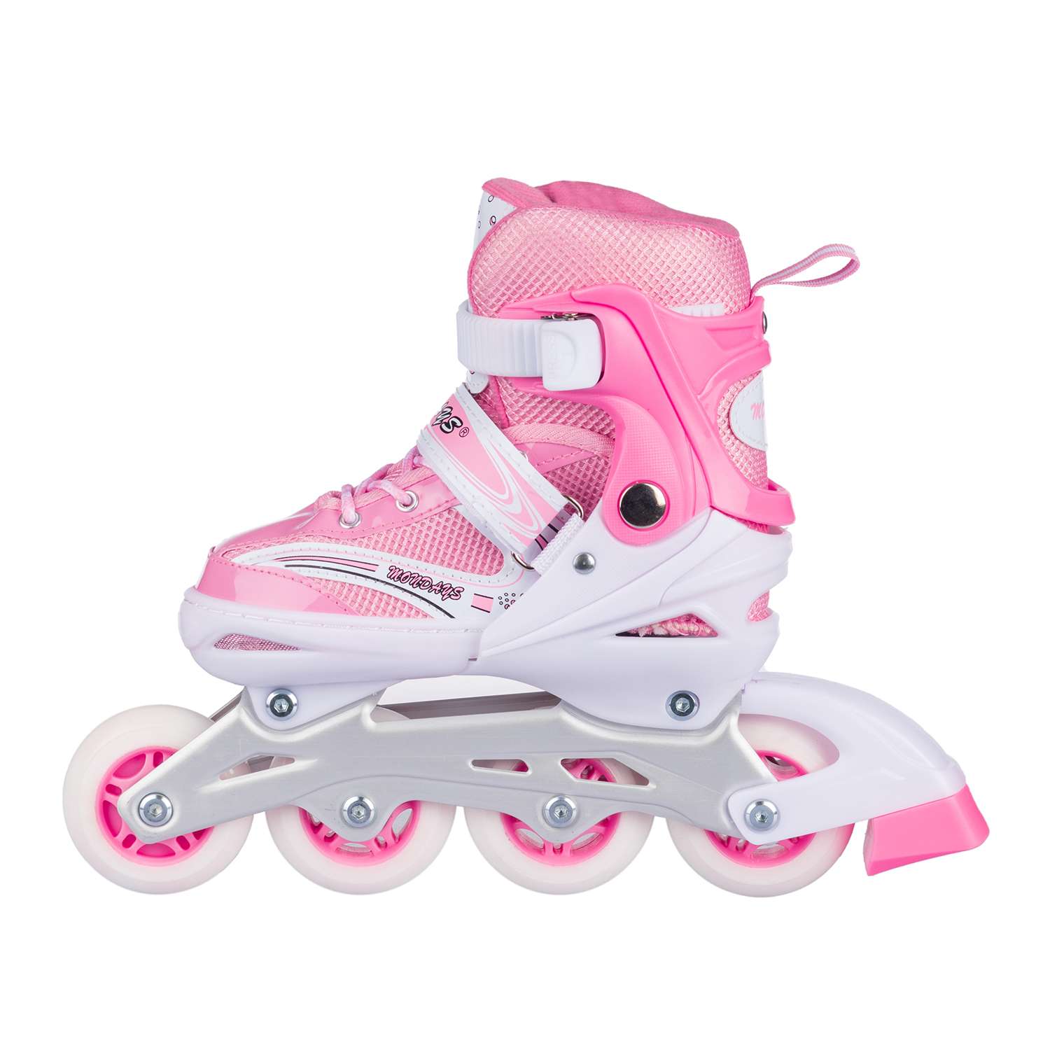 Роликовые коньки BABY STYLE розовые раздвижные размер с 28 по 31S светящиеся колеса - фото 6