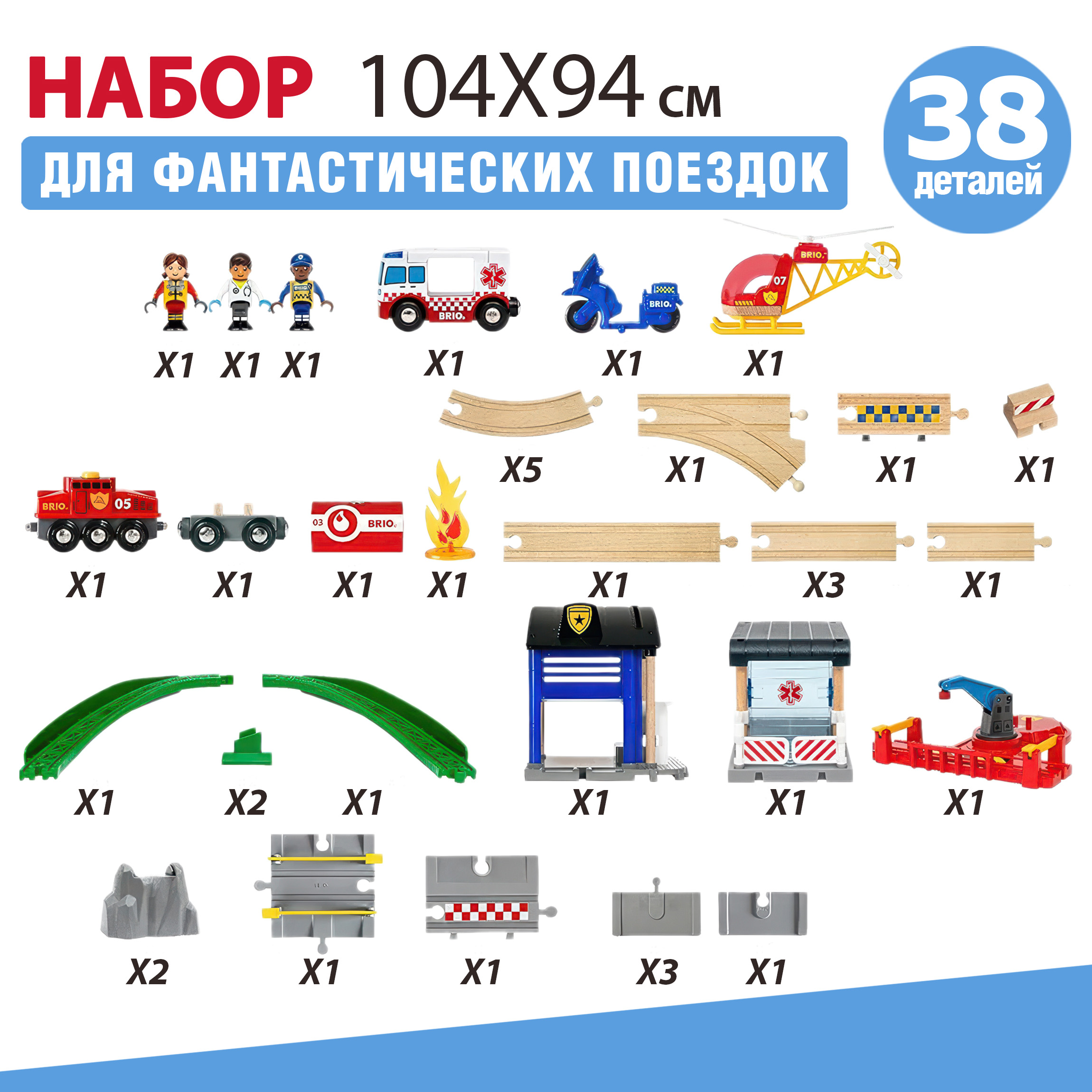 Набор железнодорожный Brio 104 см 36025 - фото 2