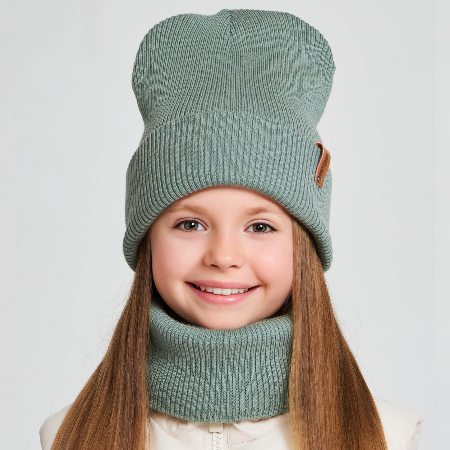 Шапка и снуд NYCkids NYC-H-72-lopataG-olive - фото 4