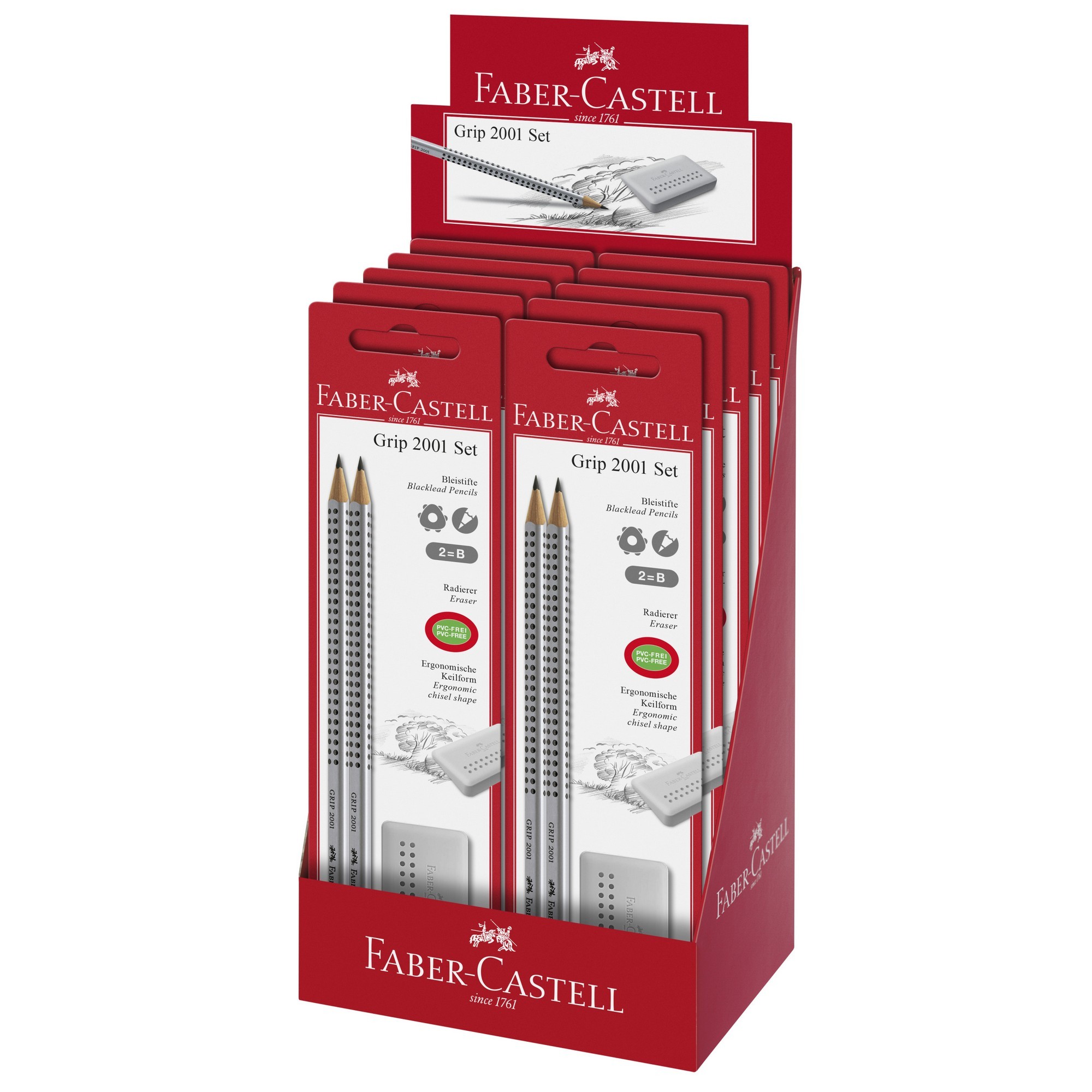 Набор Faber Castell 2 карандаша Grip 2001+ ластик Grip Edge, в блистере - фото 3