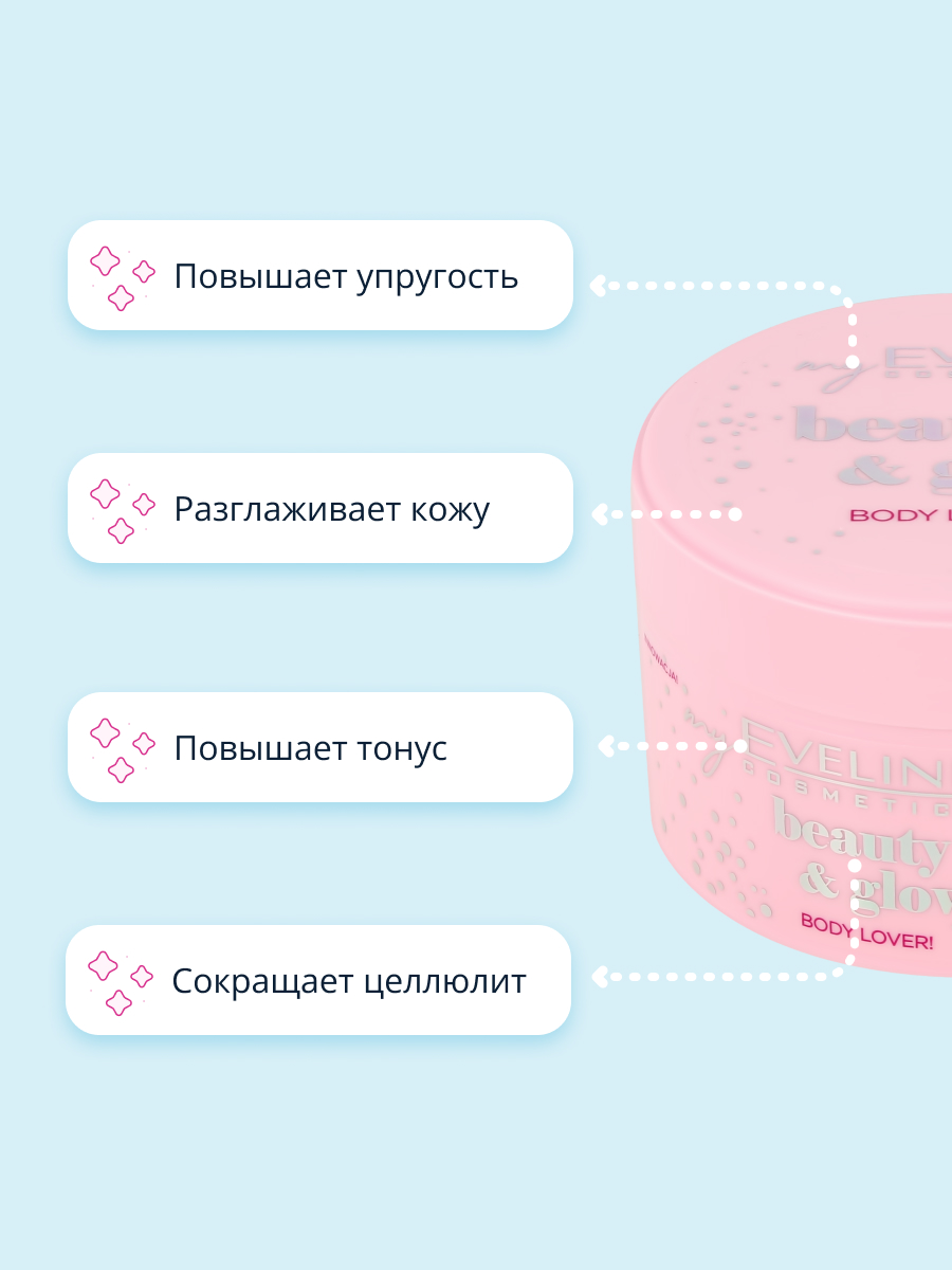 Крем-баттер для тела EVELINE Beauty glow укрепляющий 200 мл - фото 3