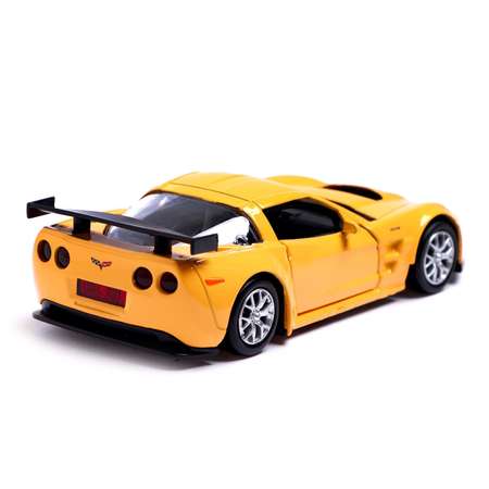 Машина Автоград металлическая CHEVROLET CORVETTE C6-R. 1:32. открываются двери. инерция. цвет жёлтый