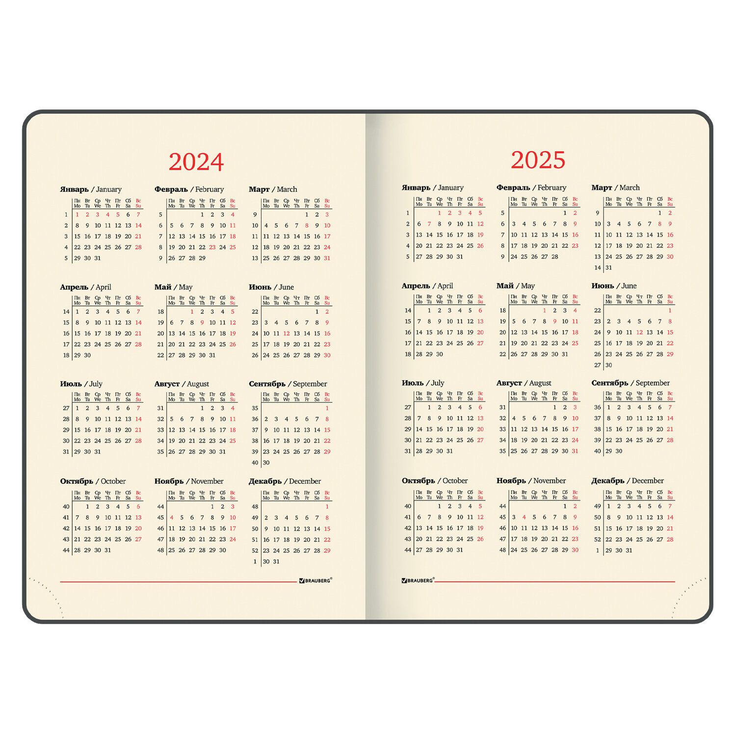 Ежедневник Brauberg датированный на 2024 год формата А5 под кожу - фото 11
