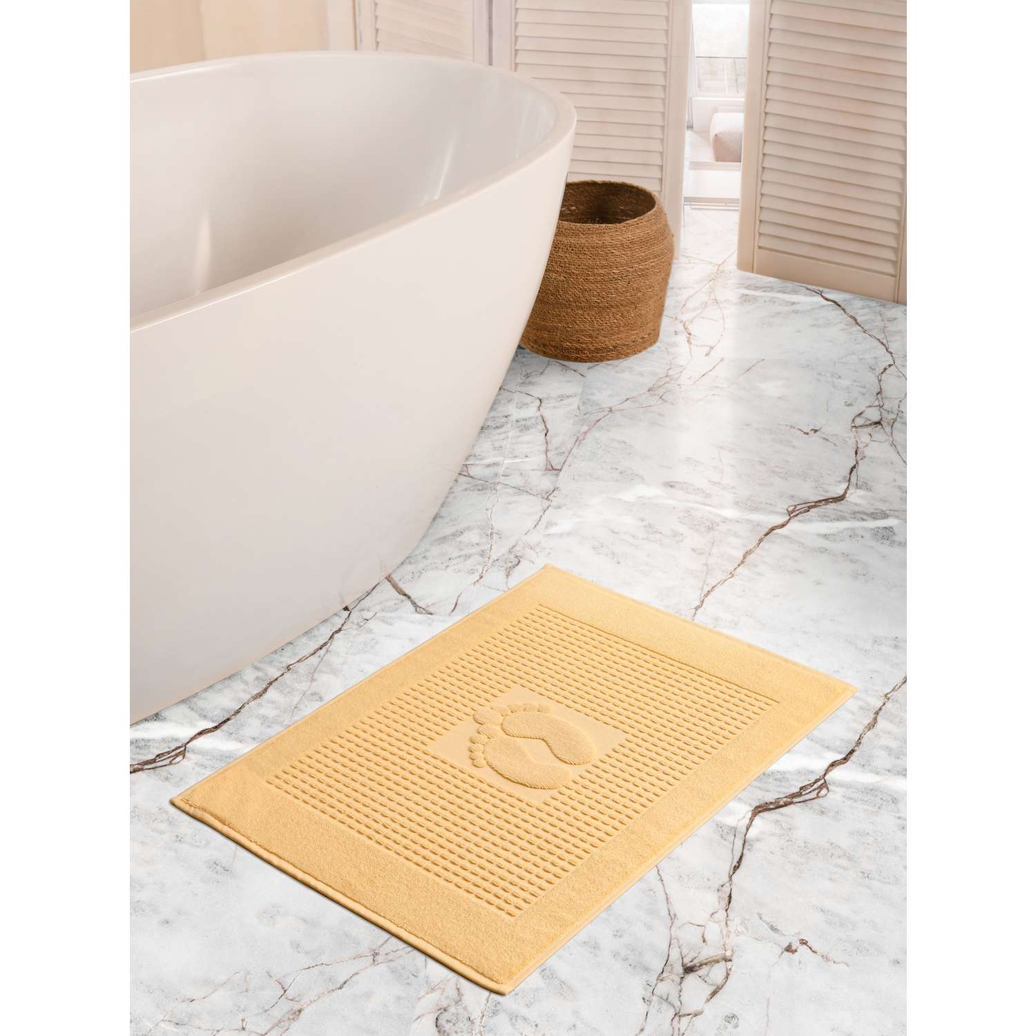 Коврик для ванной комнаты Arya Home Collection Winter Soft 50х70 см желтый - фото 6