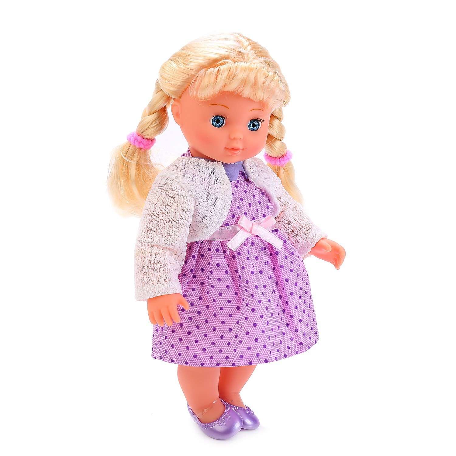 Кукла Карапуз озвученная, стихи и песни А.Барто, 25 см Фиолетовое платье 214793 - фото 5