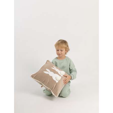 Подушка декоративная детская Мишель Зайки бежевый цвет