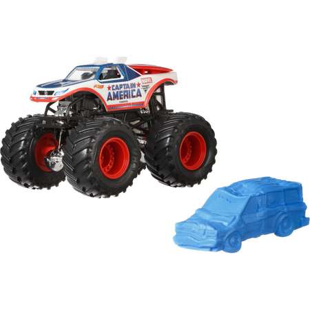 Машина Hot Wheels Monster Jam 1:64 Tour Favorites Капитан Америка FLX39