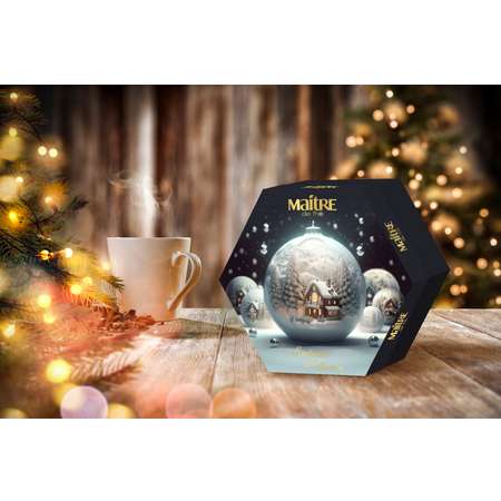 Чай подарочный в пакетиках Maitre de the Ассорти Эксклюзивная коллекция Новогодний Белый шар 120 г 60 шт МЭТР