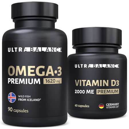 Комплекс для иммунитета UltraBalance Omega 3 Vitamin D3 Premium БАД капсулы