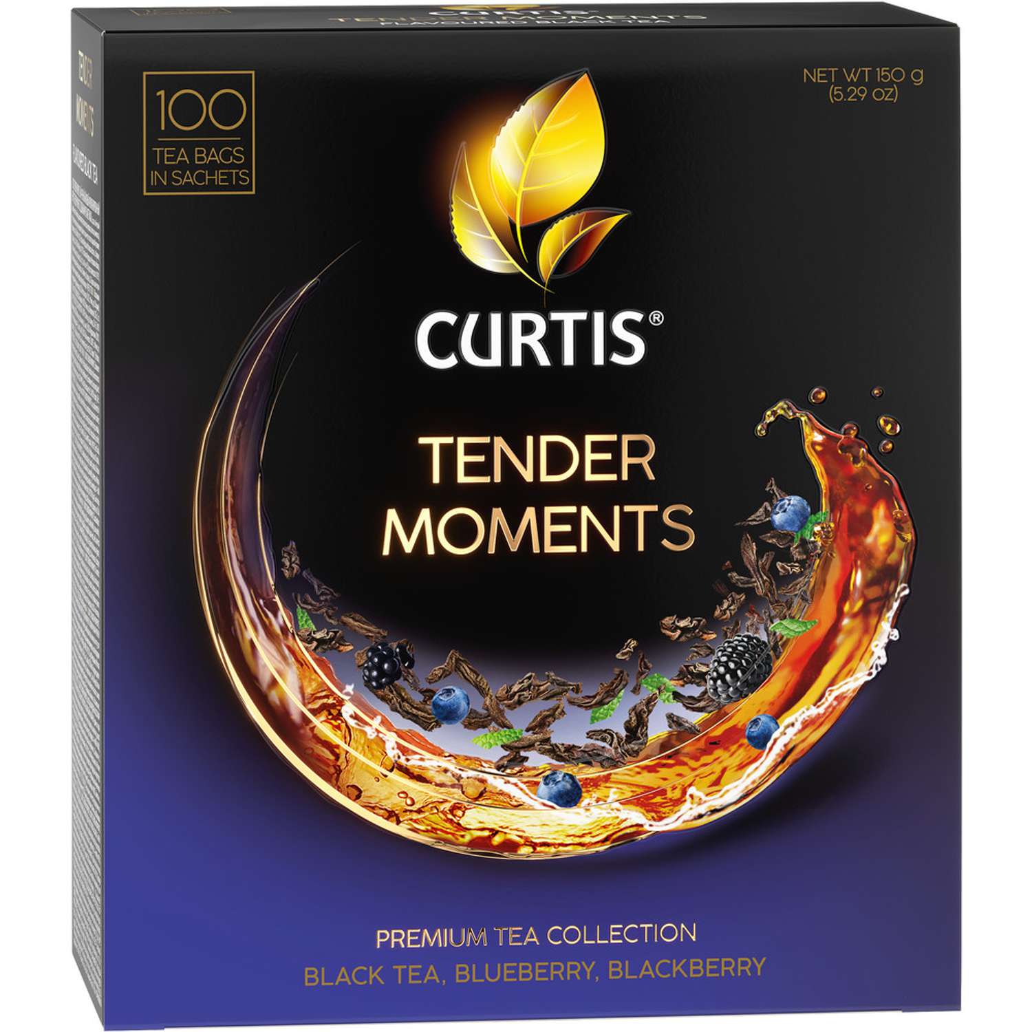 Чай черный в пакетиках Curtis Tender Moments 100 пакетиков c черникой ежевикой и мятой - фото 2