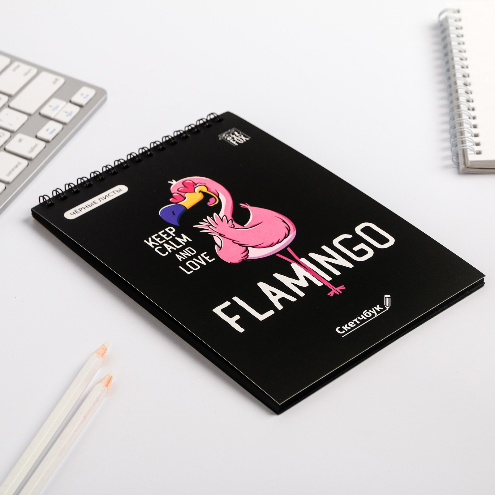Скетчбук ArtFox с черными листами «Flamingo» А5 40 л - фото 3