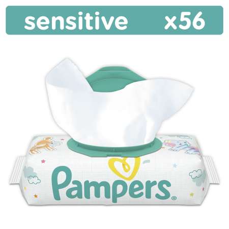 влажные Салфетки Pampers Sensitive Сменный блок 56 шт. в ассортименте