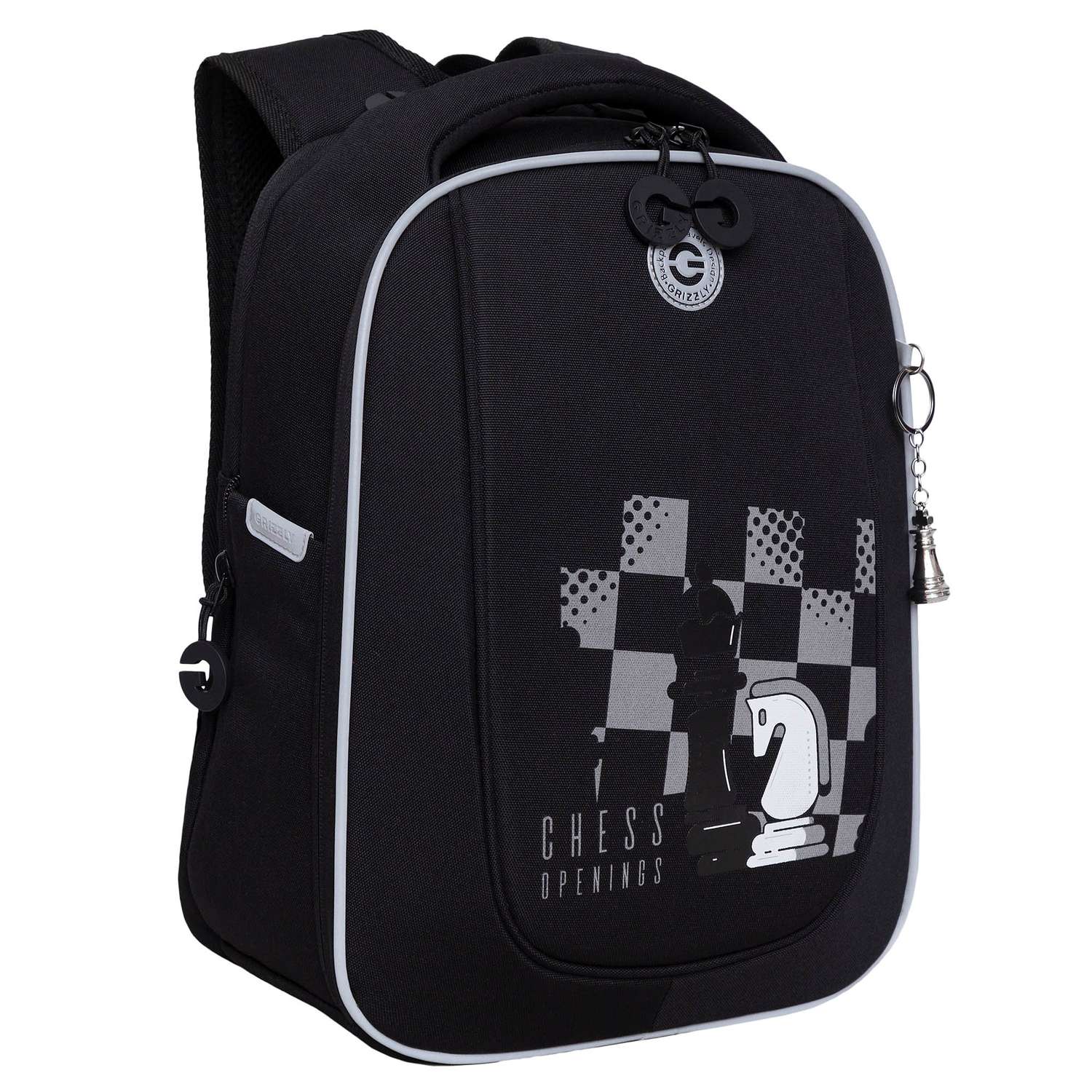 Рюкзак школьный Grizzly Черный RAf-393-10/1 - фото 2