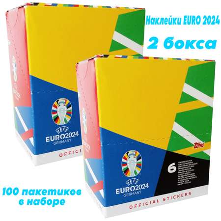 Набор с наклейками topps Чемпионат Европы по футболу 100 пакетиков в наборе