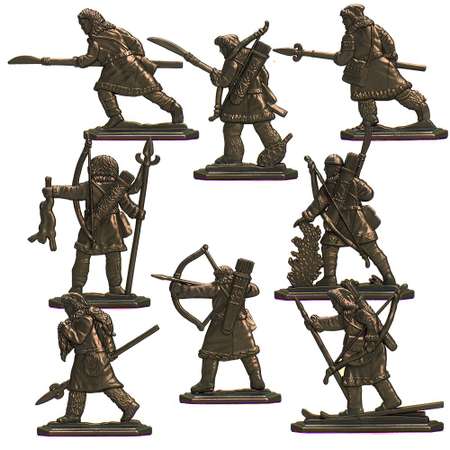Набор солдатиков Воины и Битвы Биармия Охотники цвет бронза