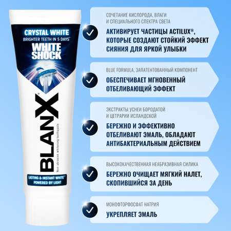 Зубная паста BlanX White Shock Crystal White 75 мл