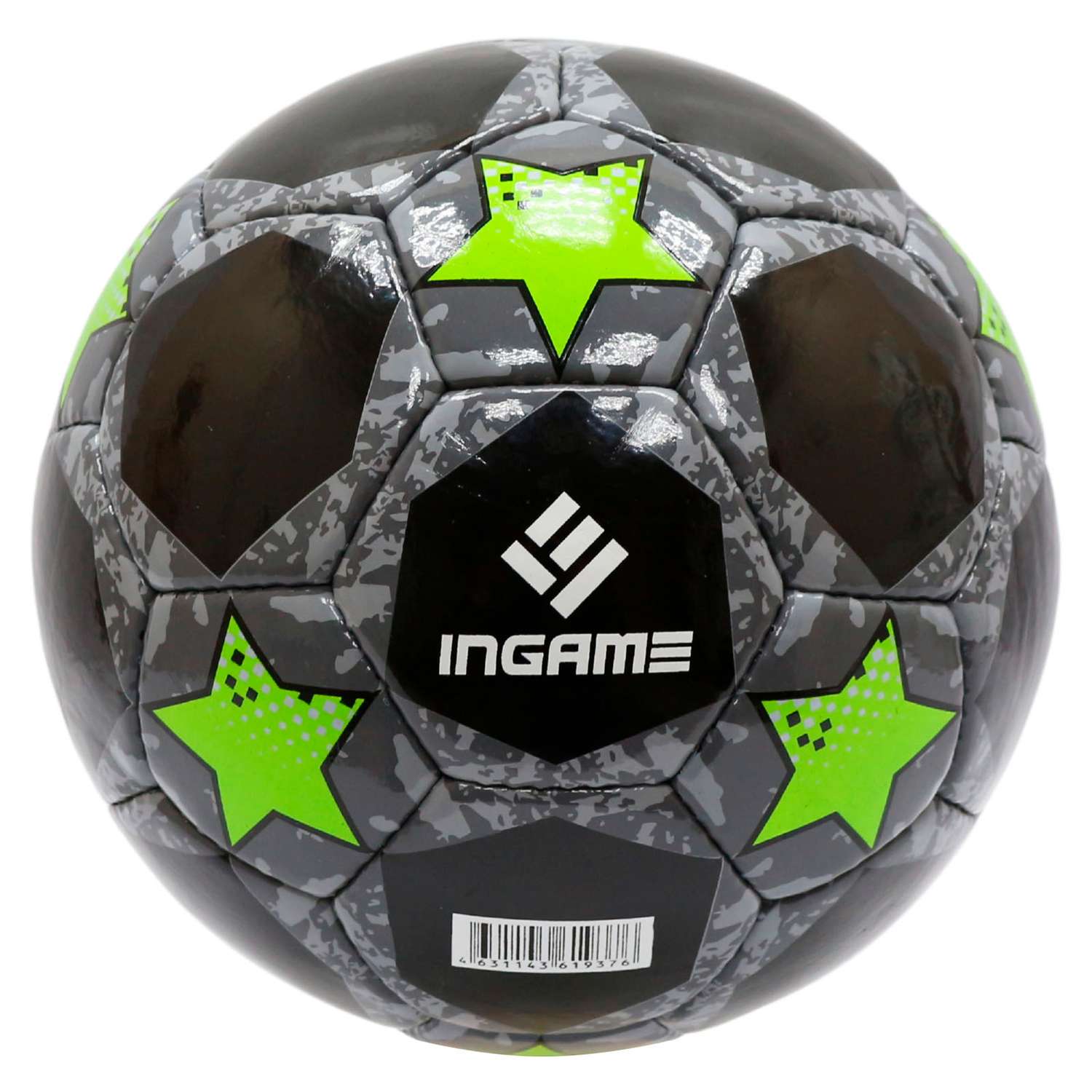 Мяч футбольный InGame PRO BLACK №5 черно-зеленый IFB-117 - фото 3