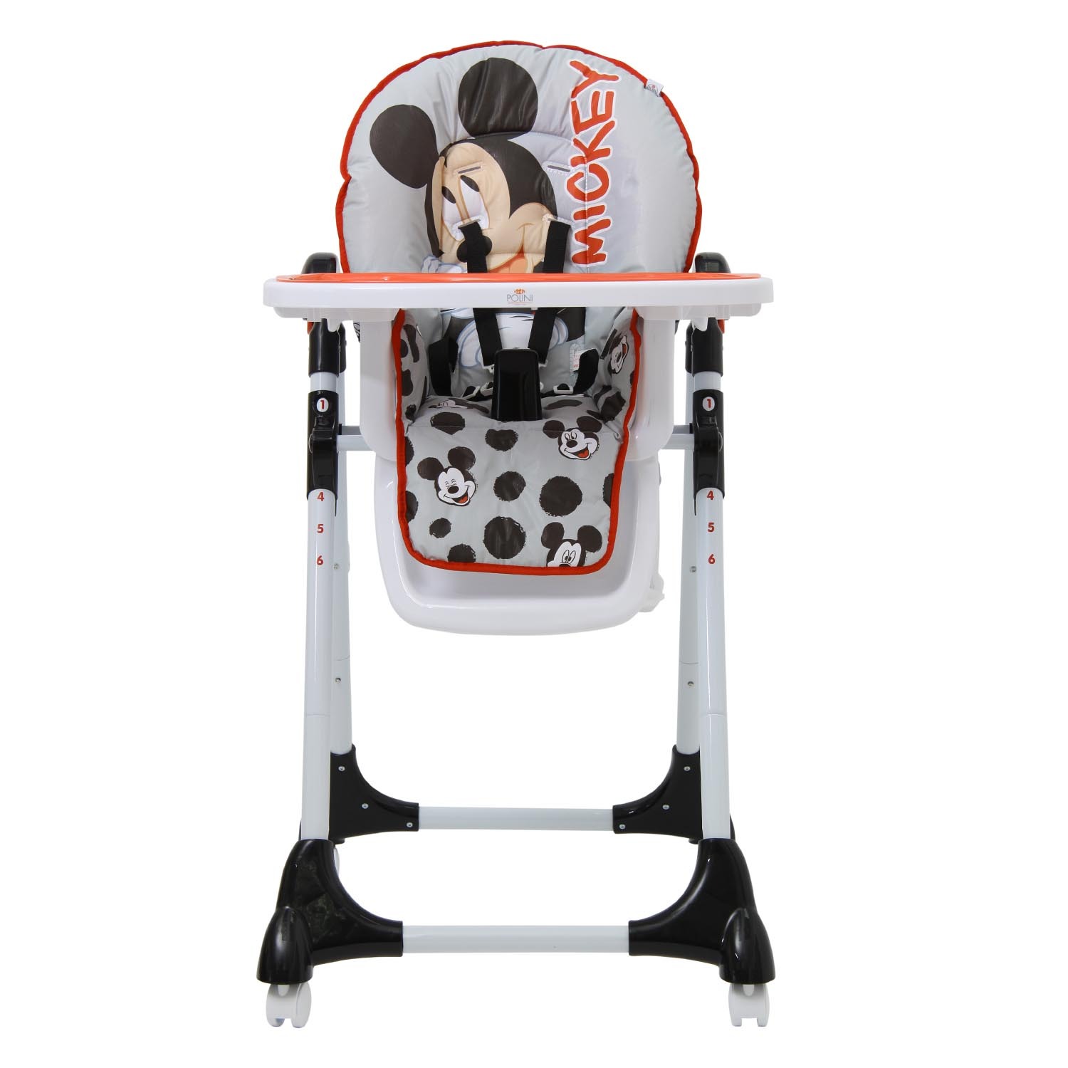 Стульчик для кормления Polini kids Disney baby 470 Микки Маус Серый купить  по цене 3989 ₽ в интернет-магазине Детский мир