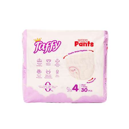 Подгузники-трусики Taffy Premium Care happy Pants 4 MAXI 7-18 кг 30 шт