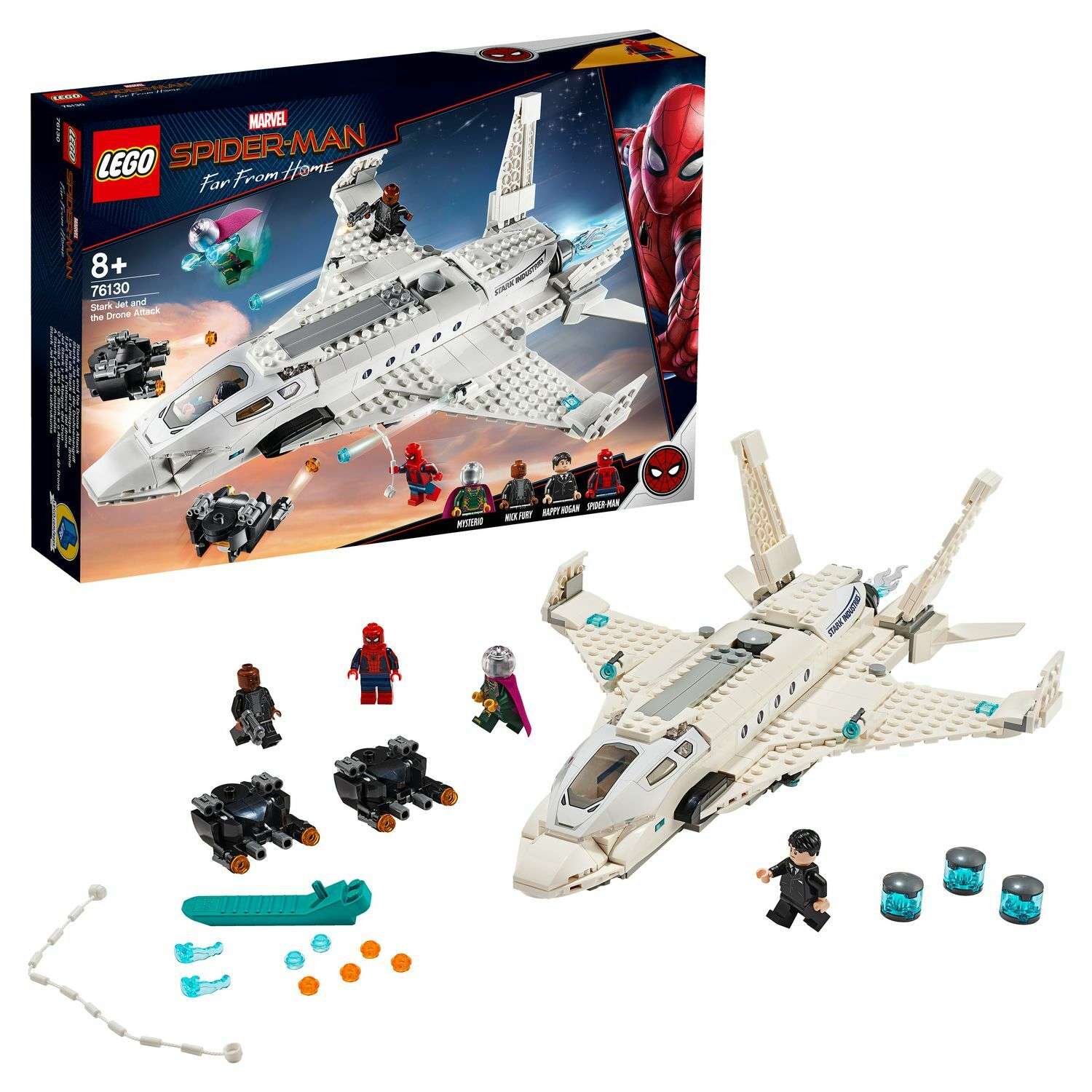 Конструктор LEGO Marvel Super Heroes Реактивный самолёт Старка и атака дрона 76130 - фото 1