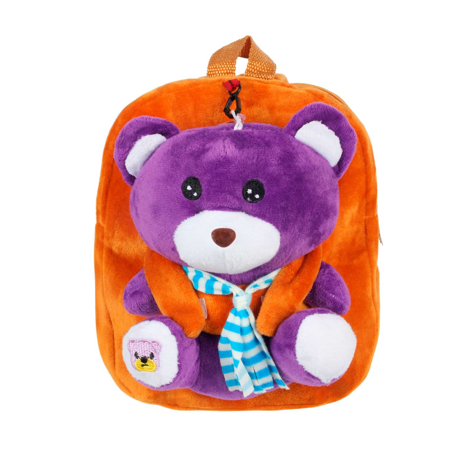 Рюкзак с игрушкой Little Mania коричневый Мишка фиолетовый - фото 1