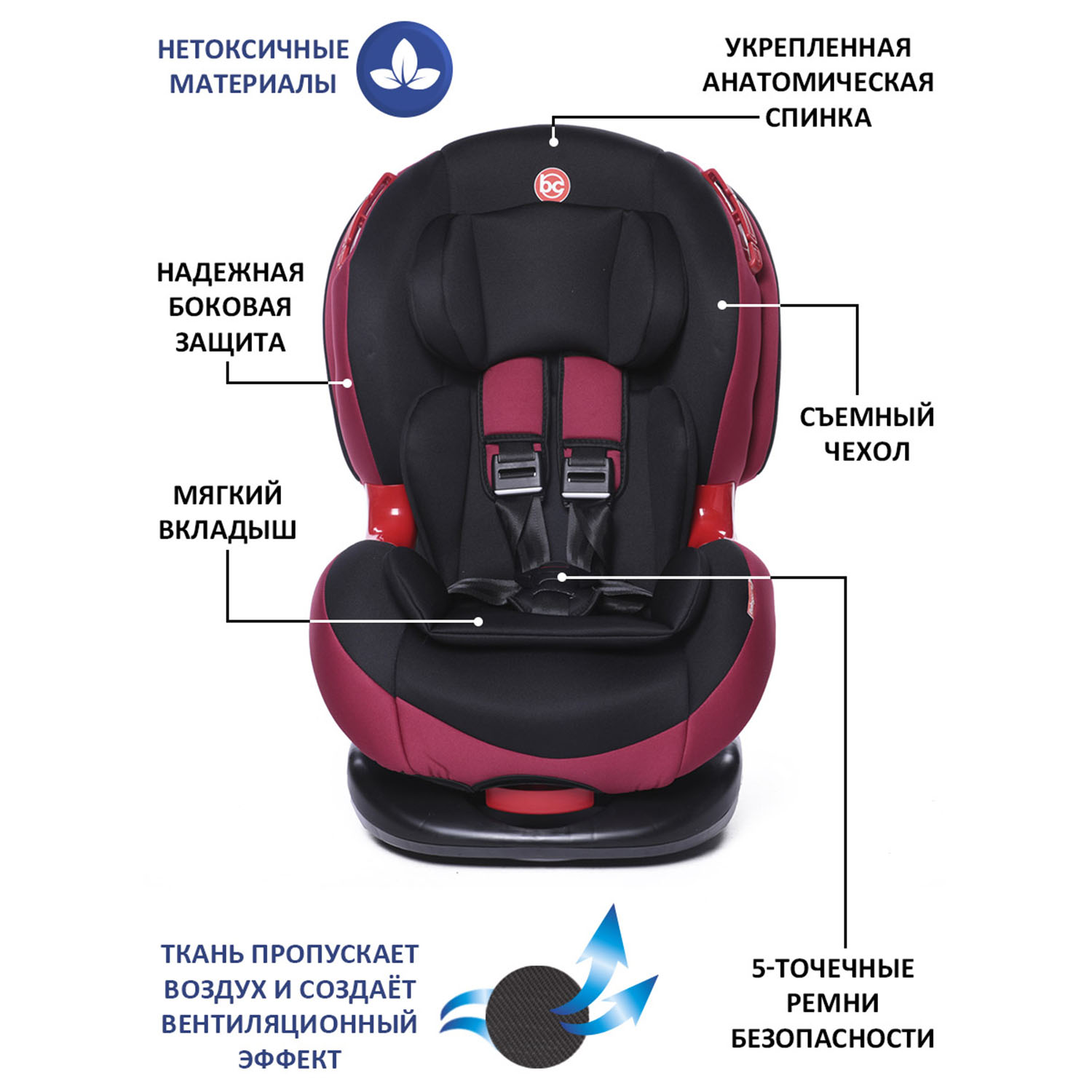 Автокресло BabyCare BC-120 красный - фото 3