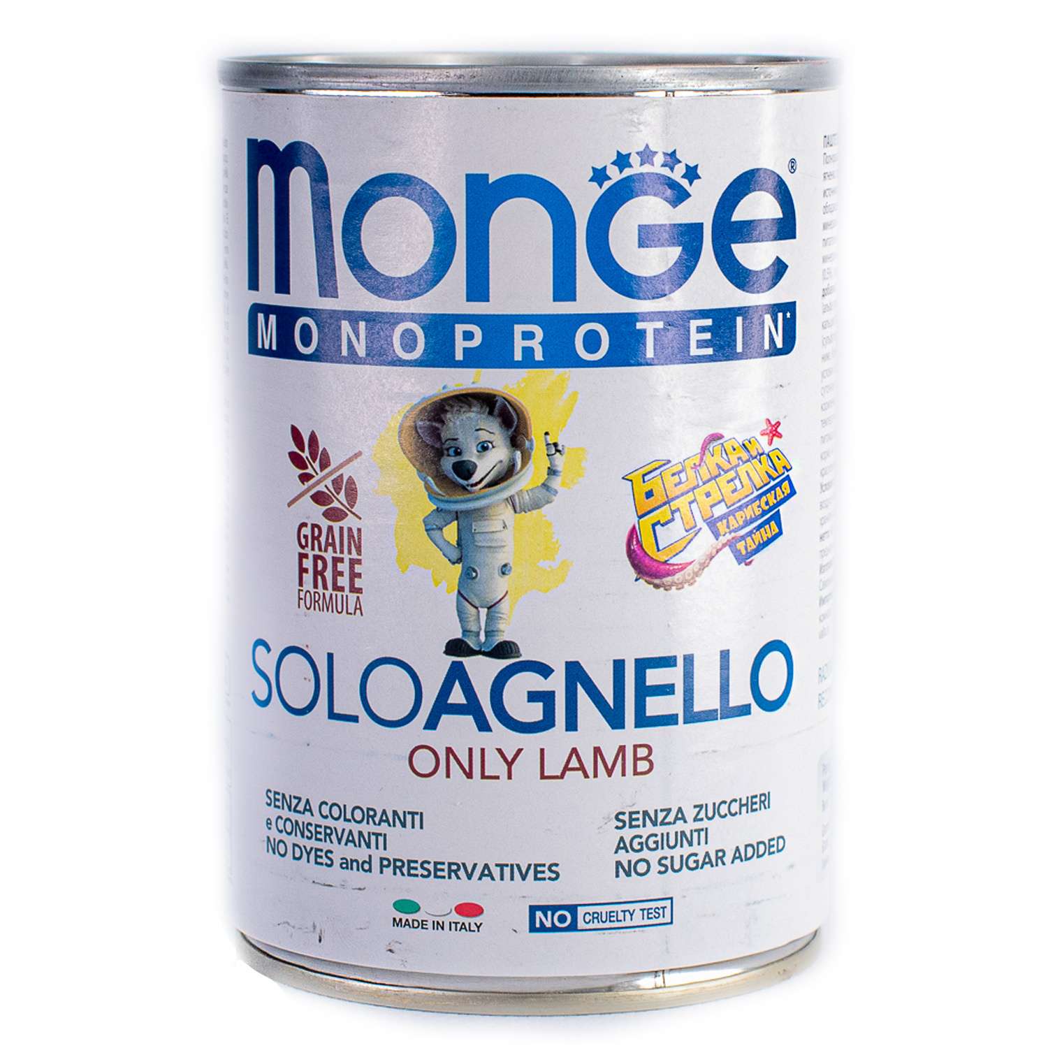Корм для собак MONGE Monoprotein Solo Белка и Стрелка паштет из ягненка 400г - фото 1