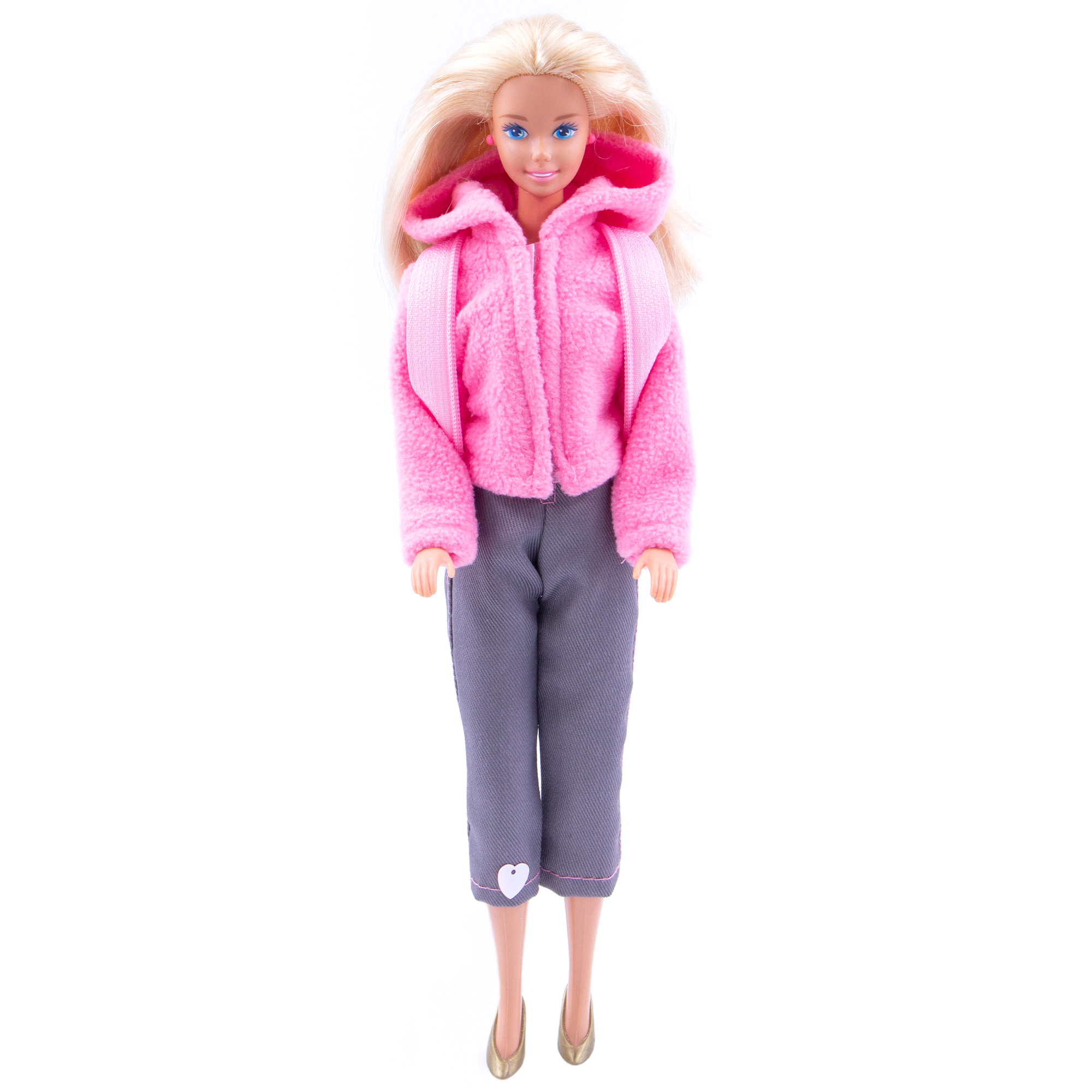 Набор одежды Модница для куклы 29 см: куртка штаны и рюкзак 9999розовый&amp;серый - фото 2